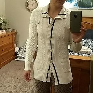 Lacoste Button Up Cable Cardigan Sweater
